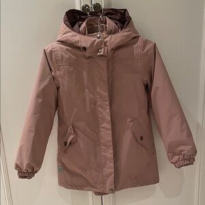 Stylish Mauve Pink 2 in 1 Hooded Girl’s Jacket